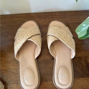 Banana Republic Women's Tan Woven Slide Sandals